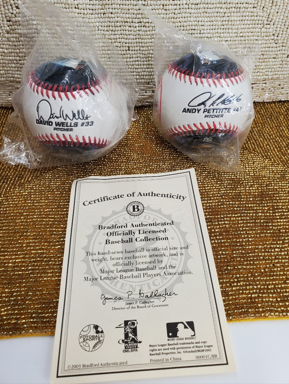 New York Yankees David Wells #33 & Andy Pettitte #46  Fotoball Collectors (C9)